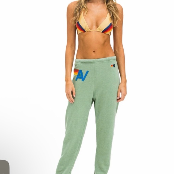 Aviator Nation LOGO STITCH Crew & SWEATPANTS - SAGE - Picture 3 of 15